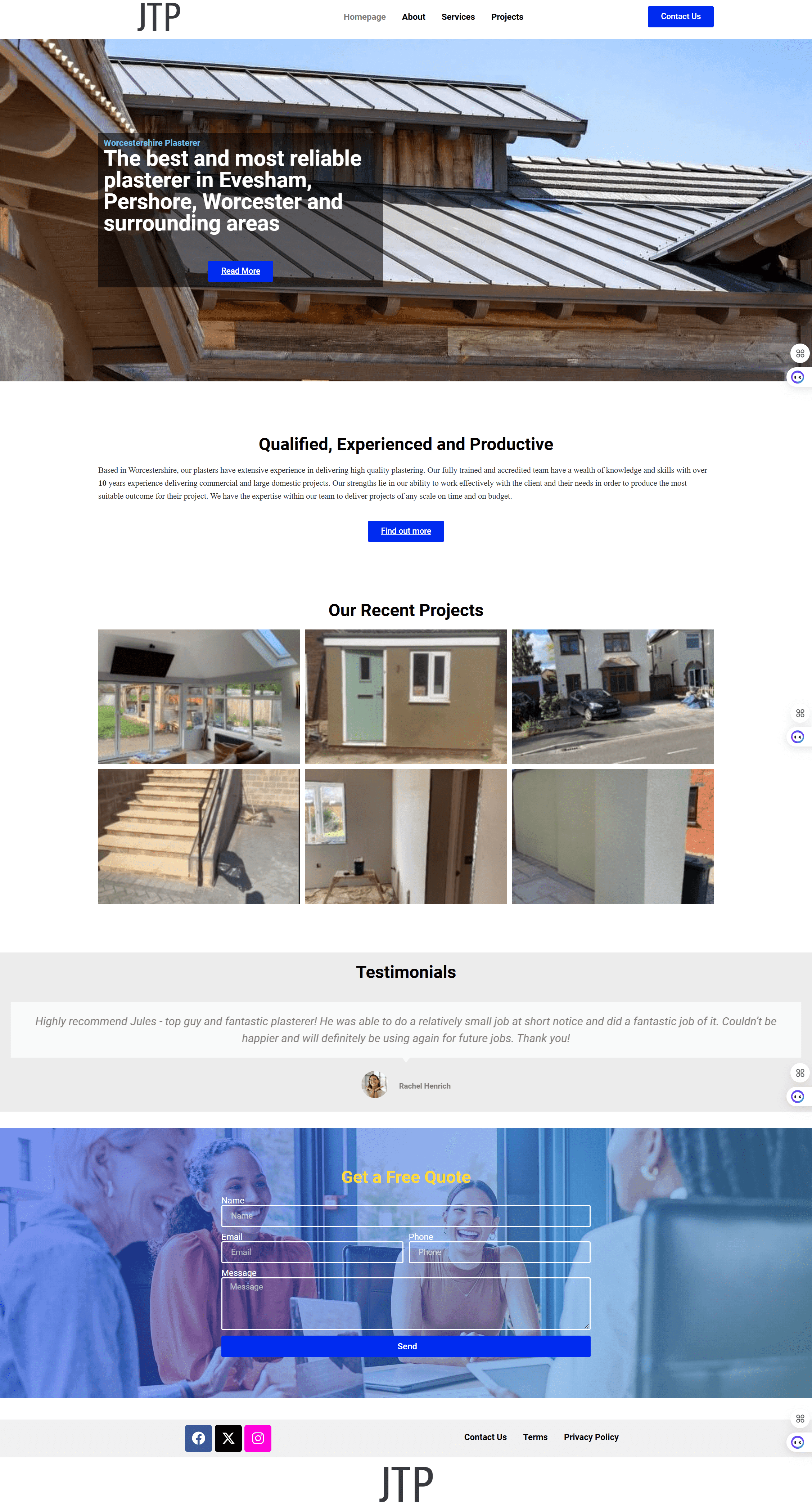 Plasterer Website